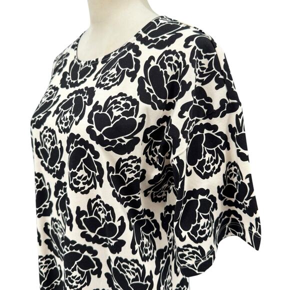 Tory Burch NWT M Rose Print Soft Knit Short Sleeve Cotton T-Shirt Dress - Picture 5 of 12